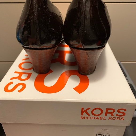 Brown patent leather wedge shoe - Picture 6 of 8